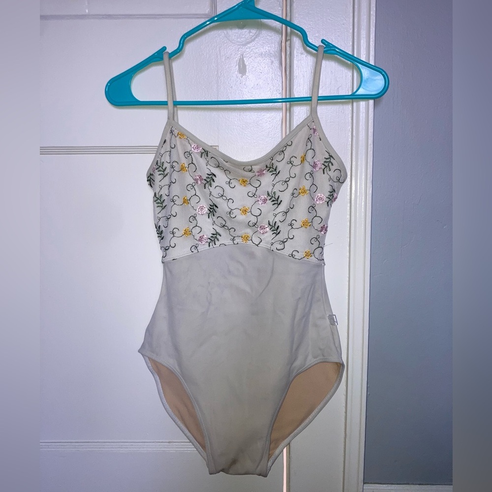 Ivory Embroidered Class In Leotard